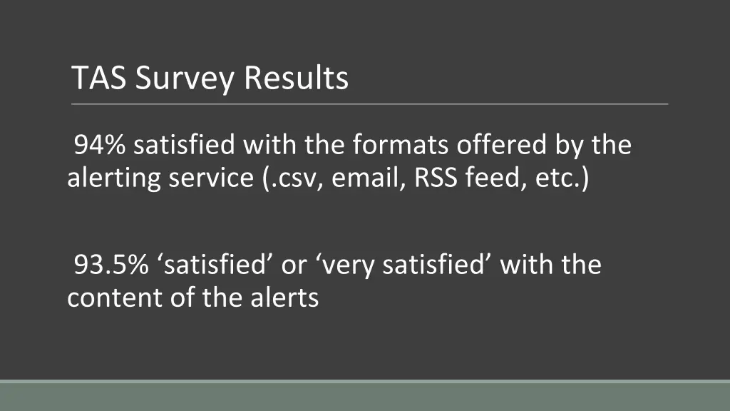 tas survey results