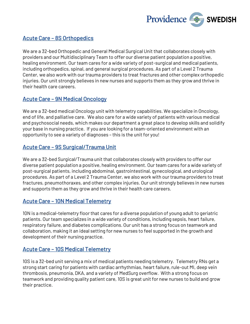 acute care 8s orthopedics