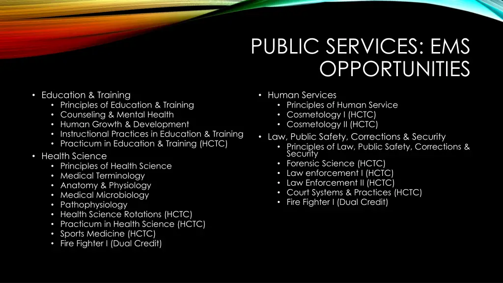 public services ems opportunities