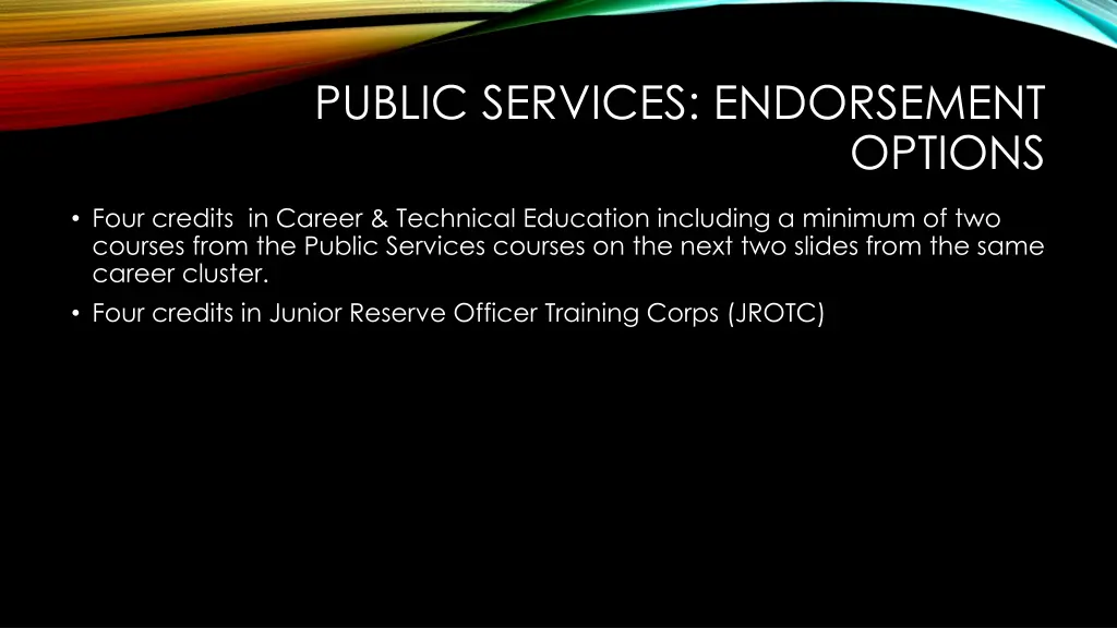 public services endorsement
