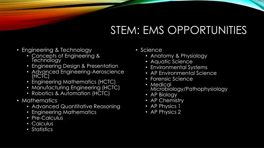 stem ems opportunities