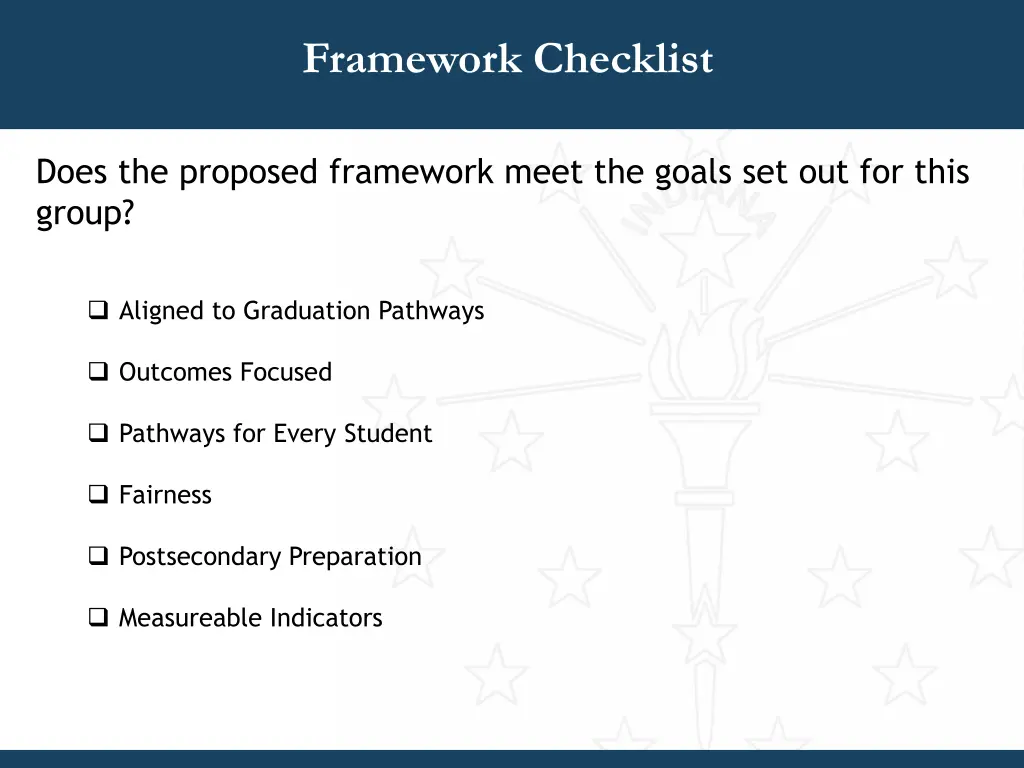 framework checklist