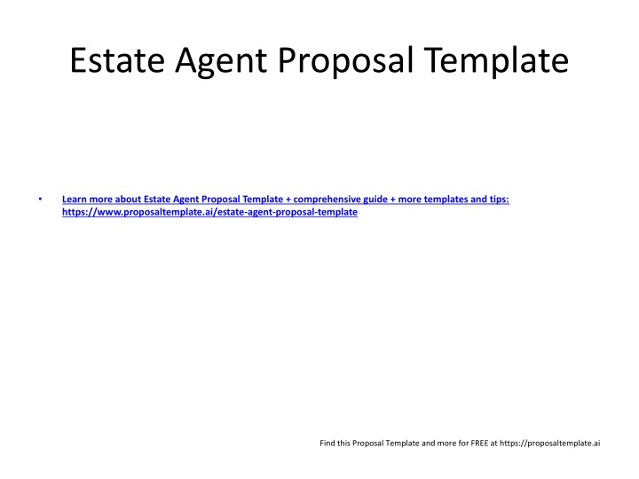 estate agent proposal template