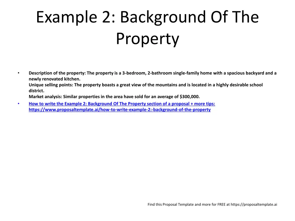 example 2 background of the property