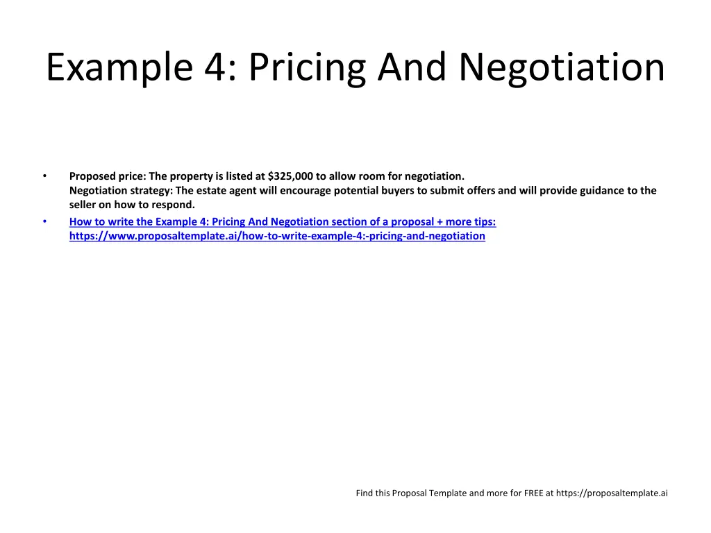 example 4 pricing and negotiation