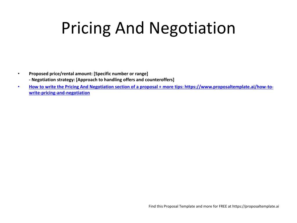 pricing and negotiation