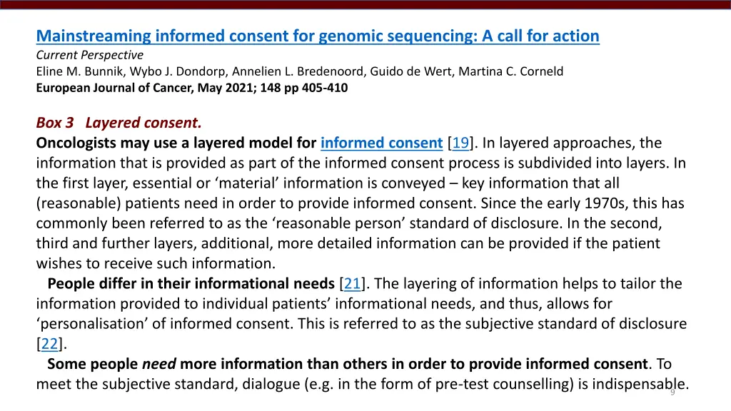 mainstreaming informed consent for genomic 1