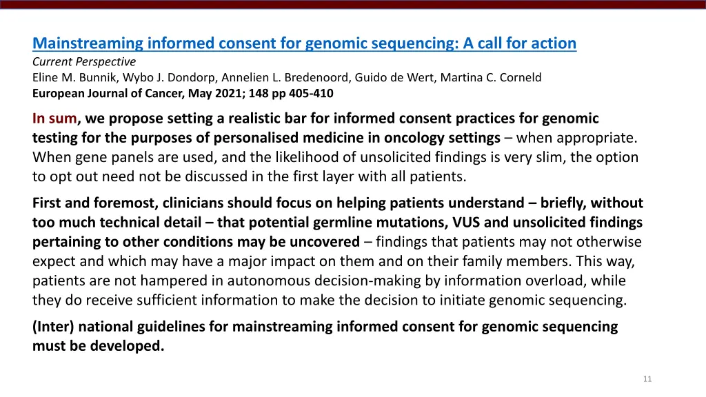 mainstreaming informed consent for genomic 3