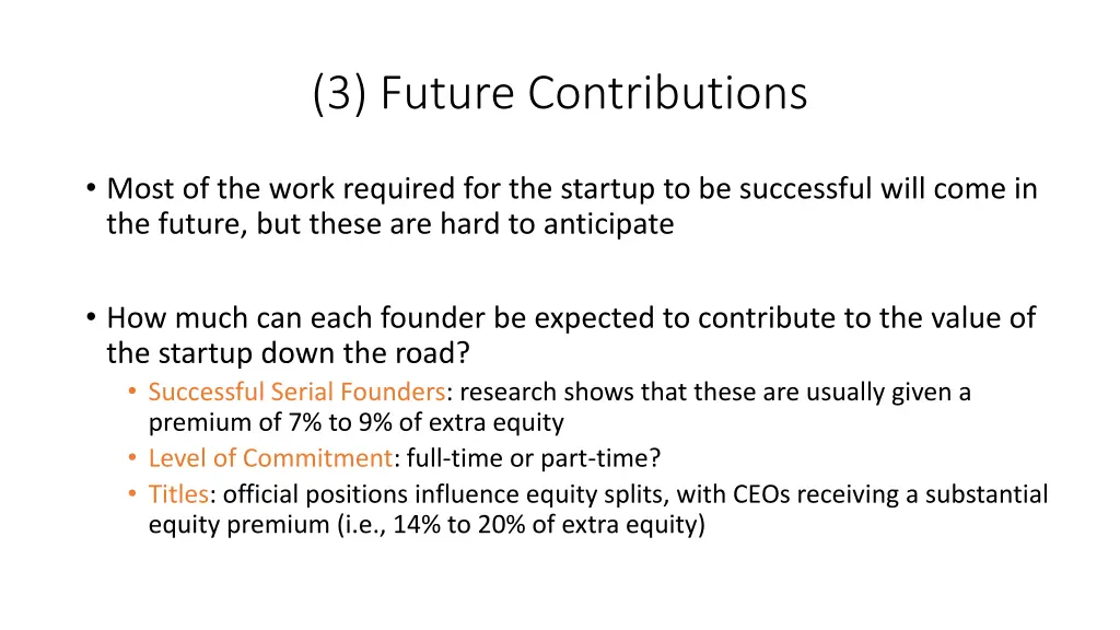 3 future contributions