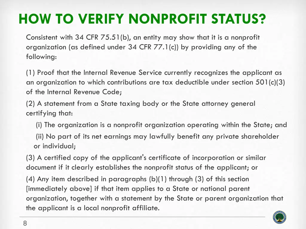 how to verify nonprofit status