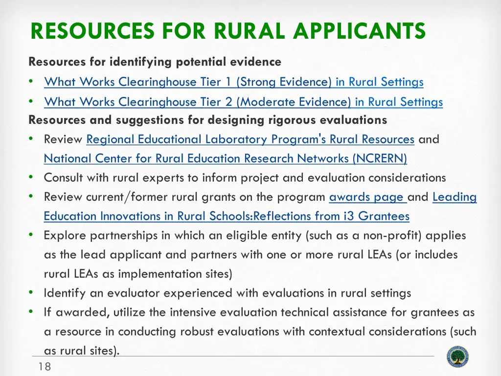resources for rural applicants