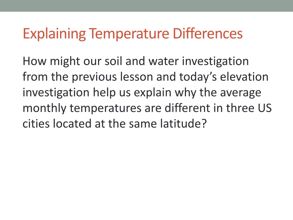 explaining temperature differences
