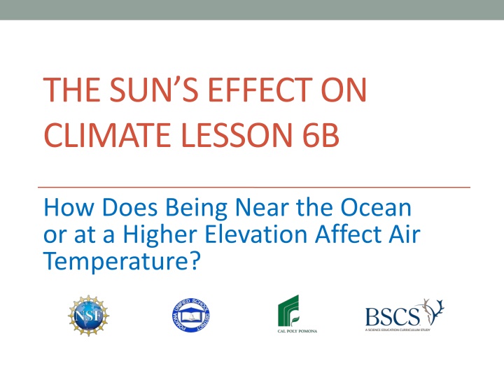 the sun s effect on climate lesson 6b