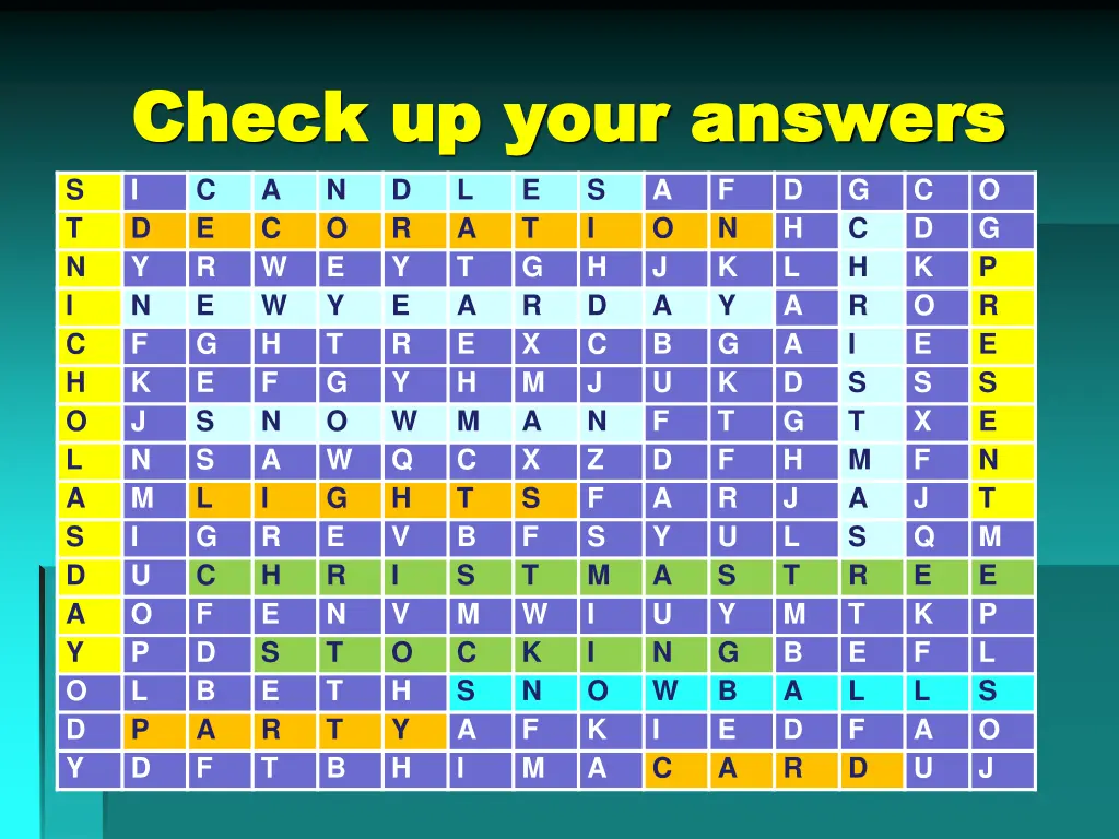 check up your answers check up your answers
