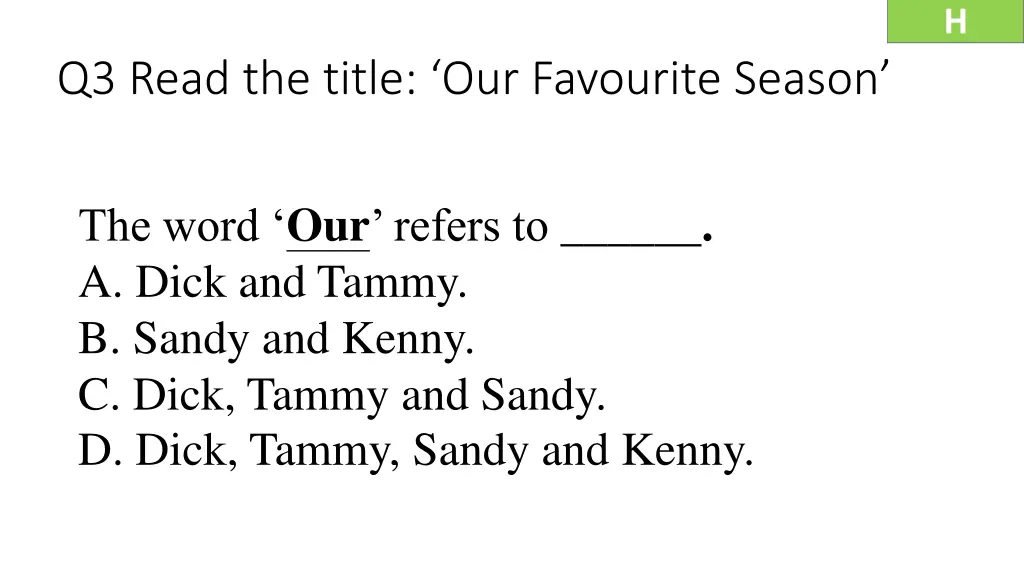 q3 read the title our favourite season