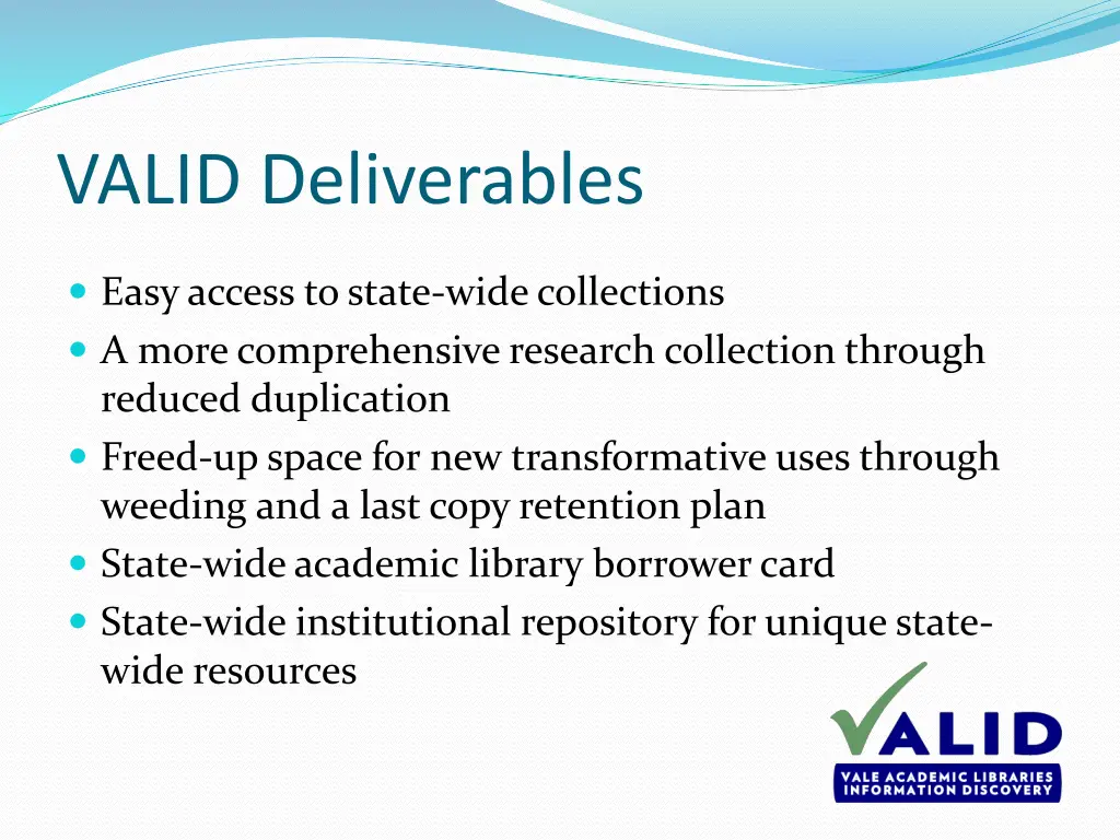 valid deliverables