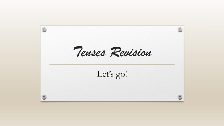 tenses revision