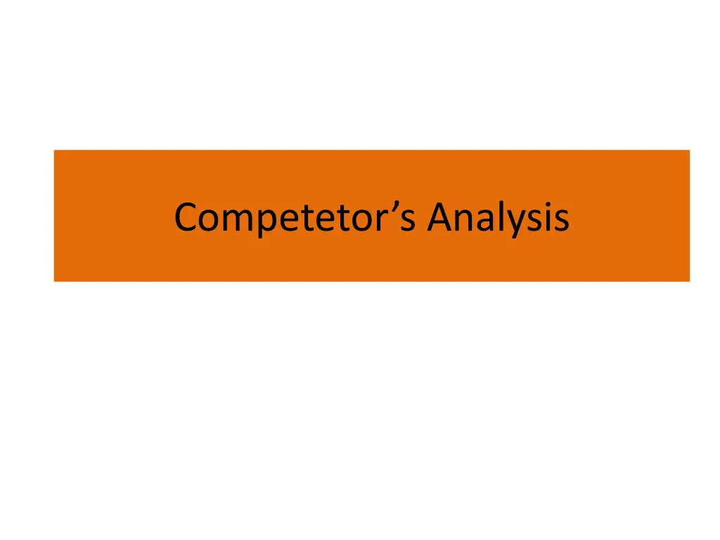 competetor s analysis