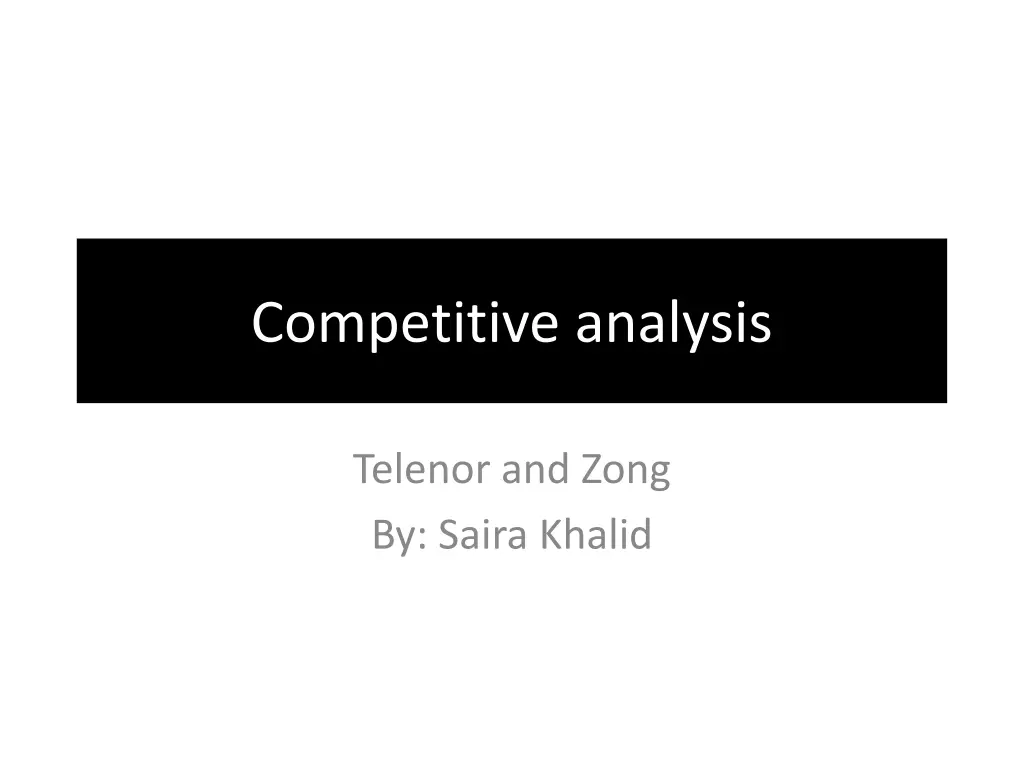 competitive analysis