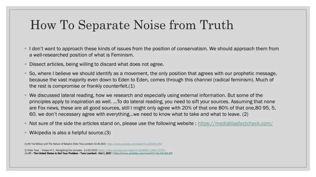 how to separate noise from truth