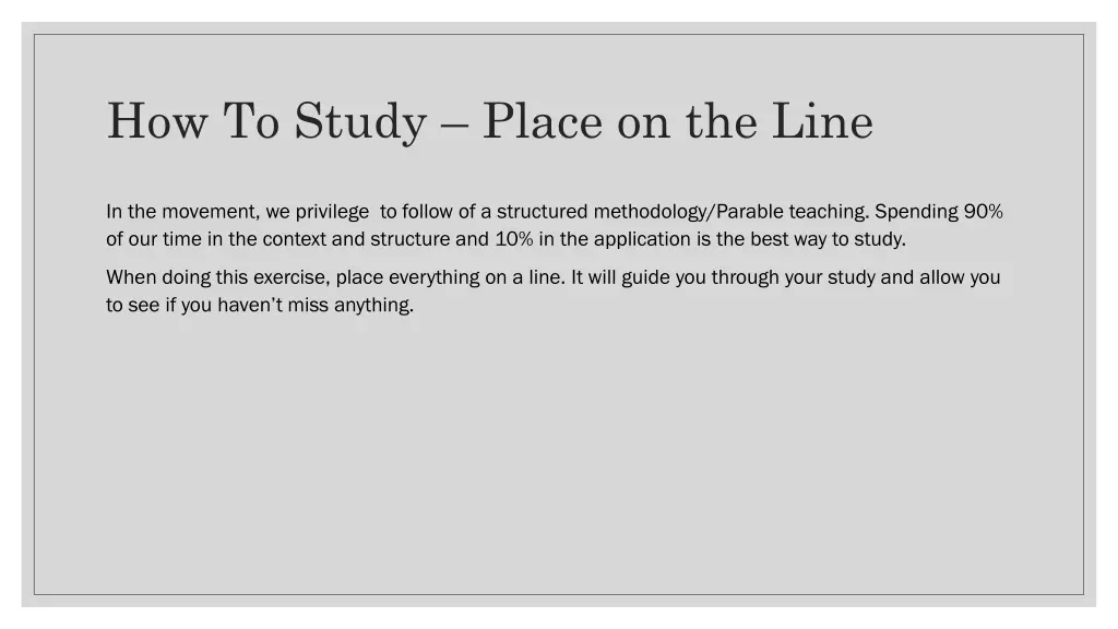 how to study place on the line