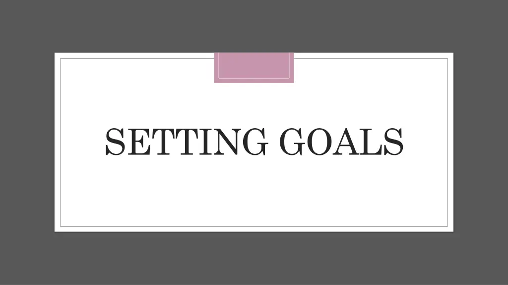 setting goals