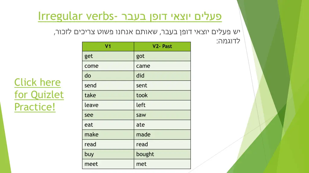 irregular verbs