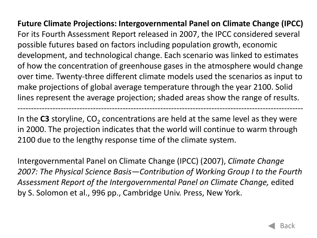 future climate projections intergovernmental