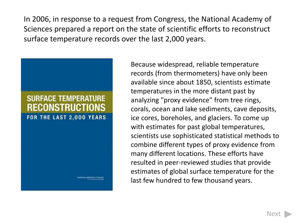 in 2006 in response to a request from congress