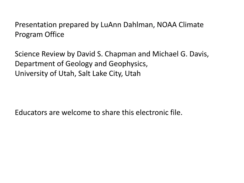 presentation prepared by luann dahlman noaa