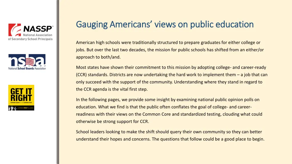gauging americans views on public education
