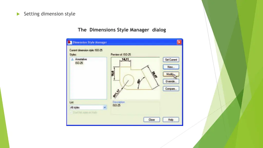 setting dimension style