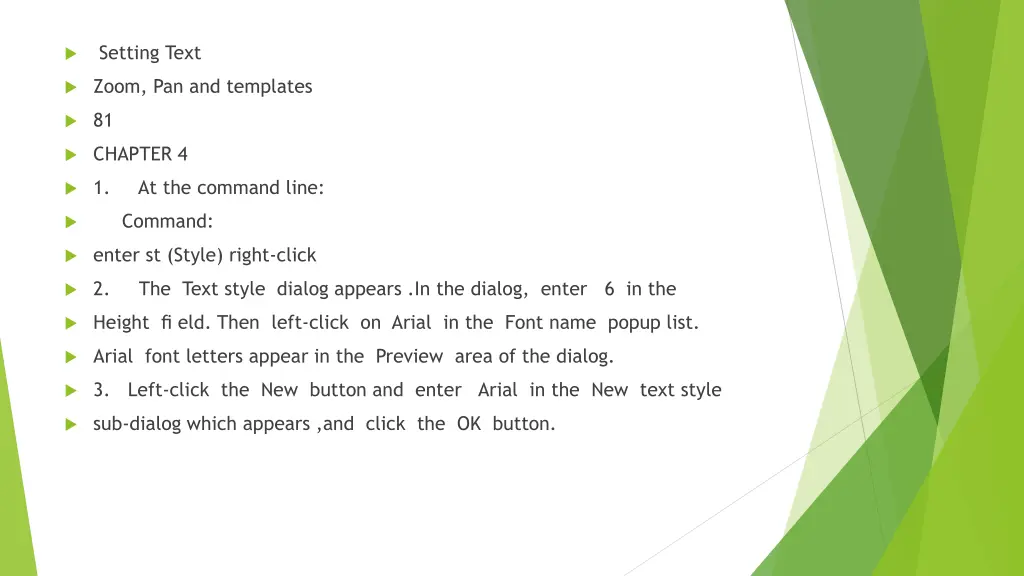 setting text