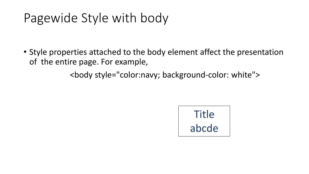 pagewide style with body
