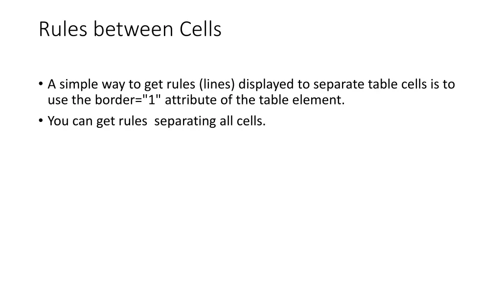 rules between cells
