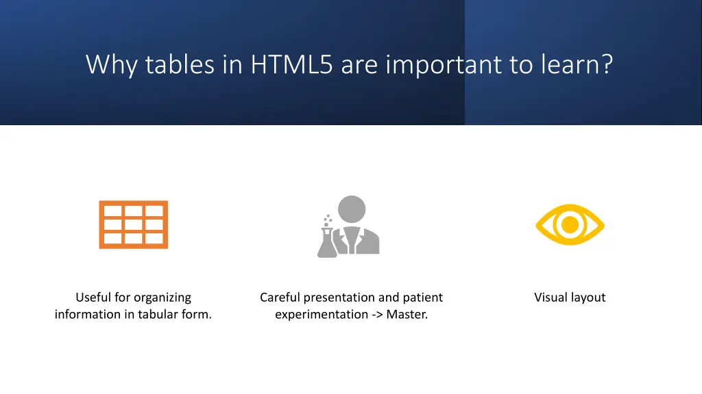 why tables in html5 are important to learn