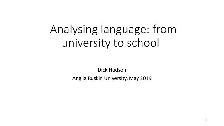 analysing language from university to school