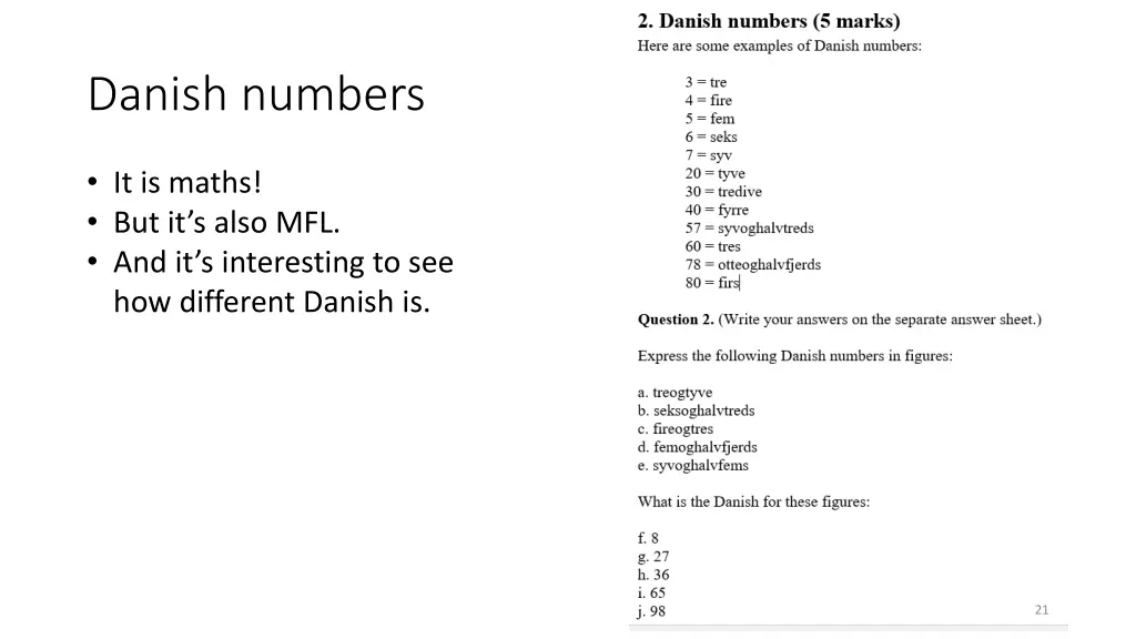 danish numbers