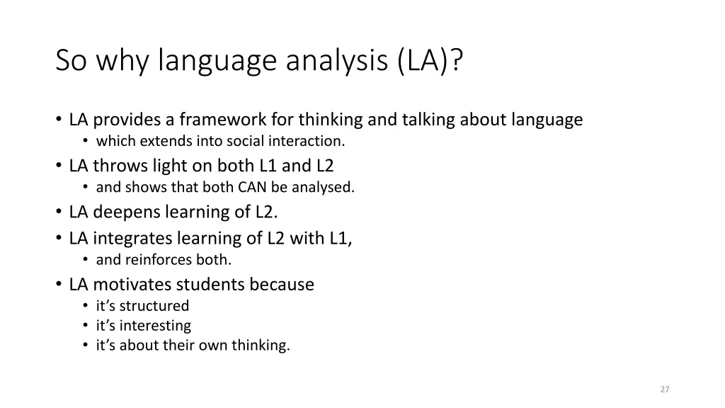 so why language analysis la