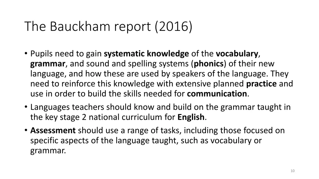 the bauckham report 2016