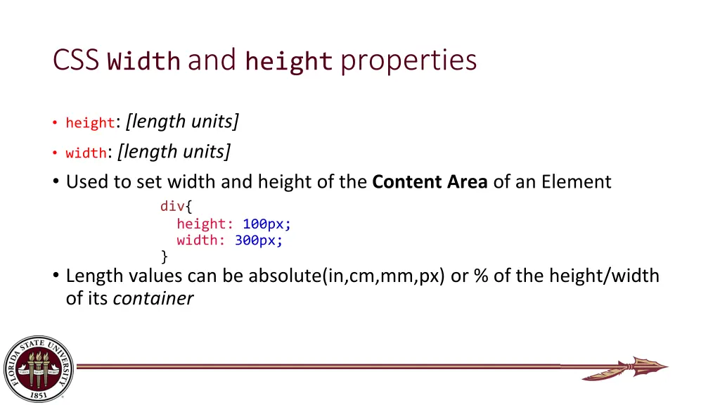 css width and height properties