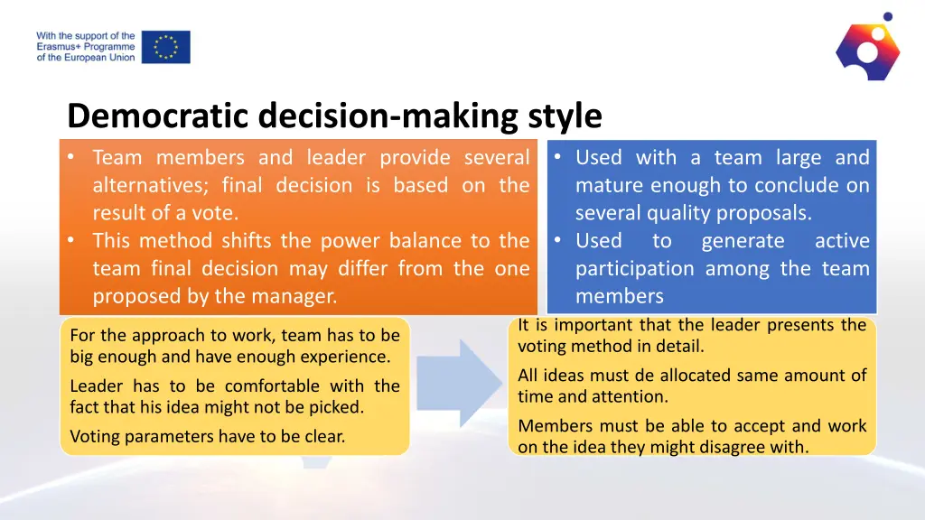 democratic decision making style team members