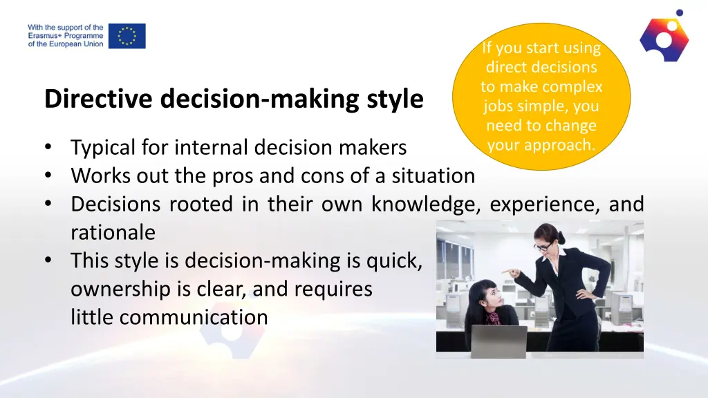 if you start using direct decisions to make