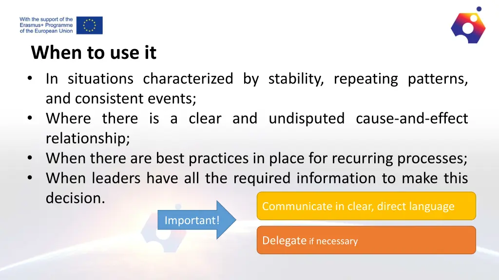 when to use it in situations characterized