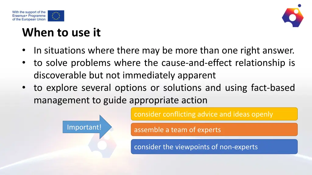 when to use it in situations where there