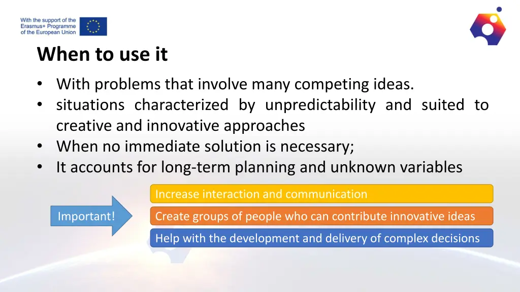 when to use it with problems that involve many
