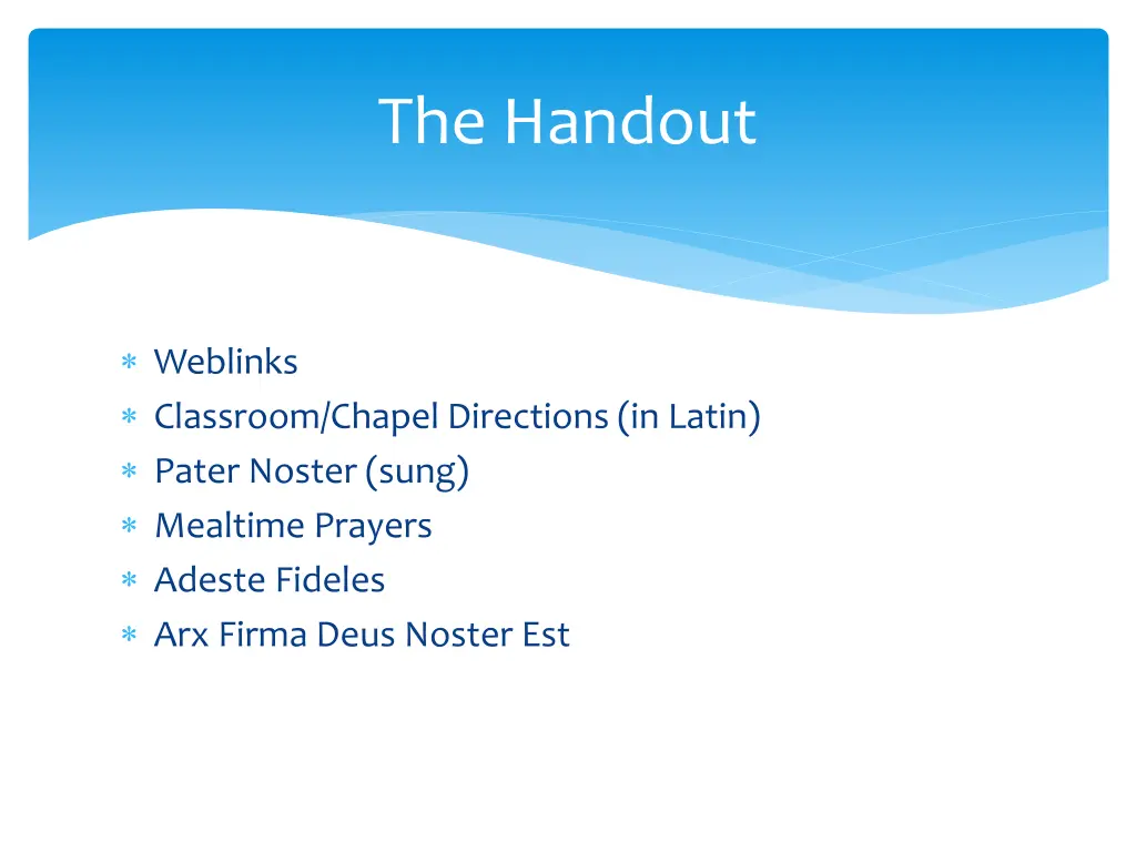 the handout