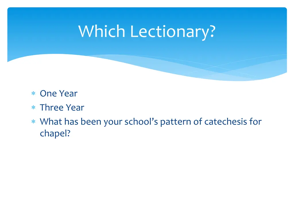 which lectionary
