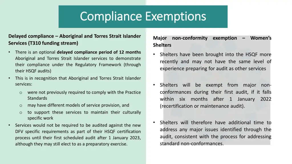 compliance exemptions compliance exemptions
