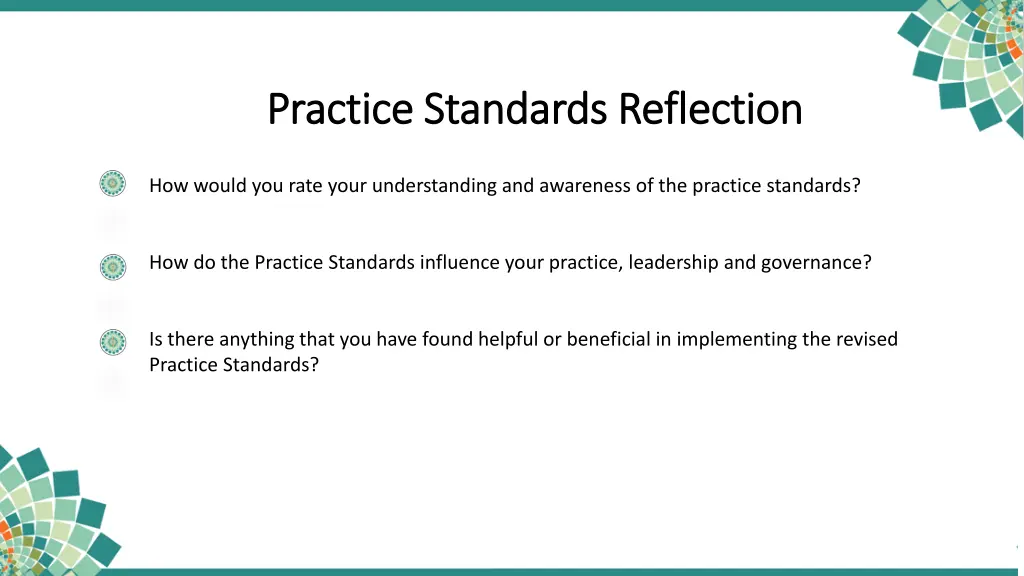 practice standards reflection practice standards
